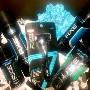 Axe CHILLED HYDRATOR SHAVE Gift Set w/ FACE WASH Schick/Axe RAZOR & Shave Gel🔓
